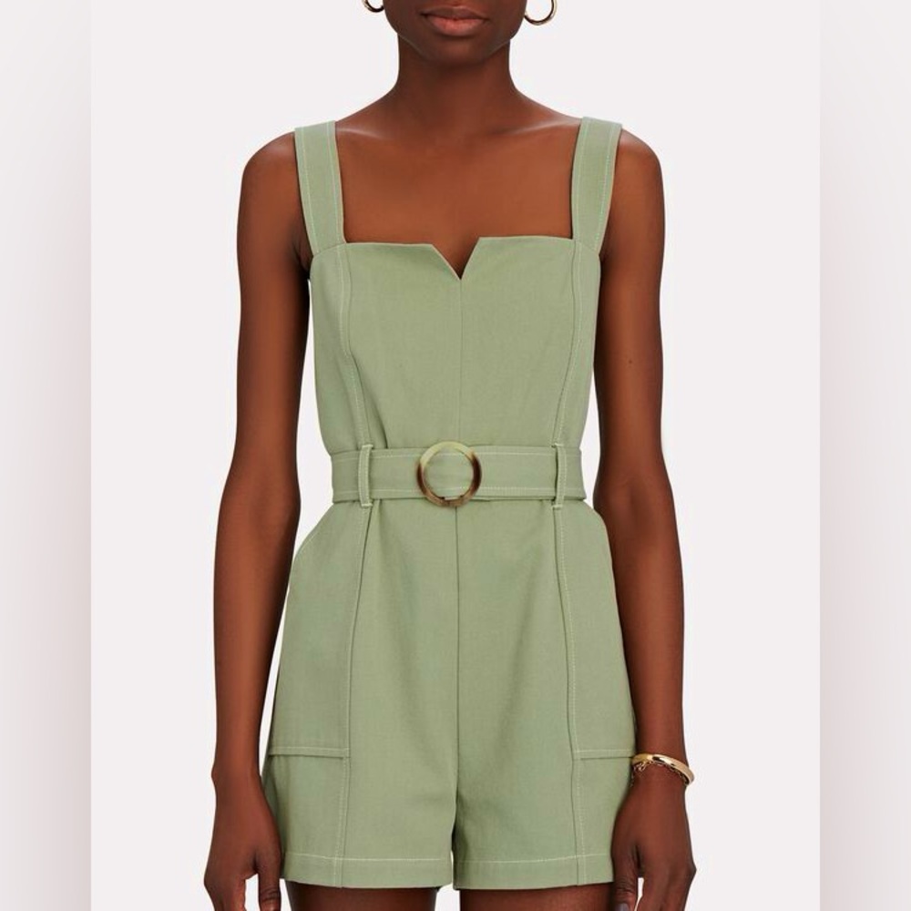 Intermix Stefania Belted Cotton Twill Romper
